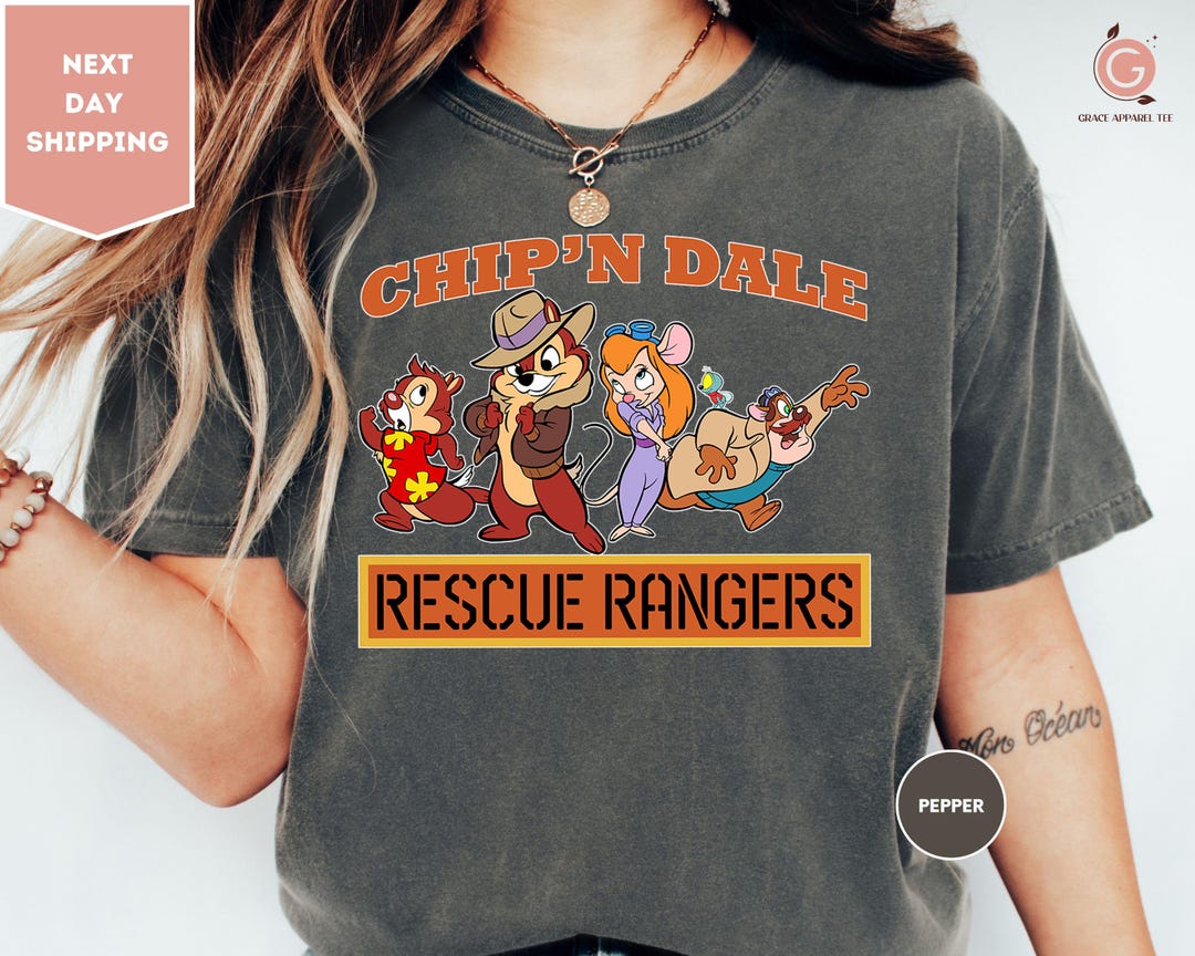 Comfort Colors Retro 90s Chipmunk Brother Chip N Dale Rescue Rangers ...