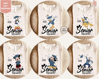 Disney Senior Squad 2026 Shirt, Senior Class Shirt, Disney Grad Squad T-Shirt, Mickey and Friends Senior Shirt, Disney Senior Trip Shirt