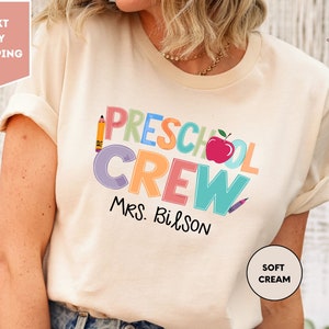 Preschool Crew Shirt, Custom Preschool Teacher Shirt, Custom Name Preschool Team Shirt, Teacher Appreciation Gift