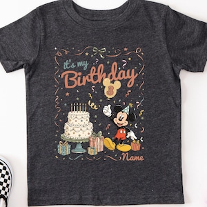 Custom Disney Birthday Crew Shirt, Personalized Mickey Friends Balloon Tee, Family Matching Tee, Disney Birthday Girl Boy Tee image 3