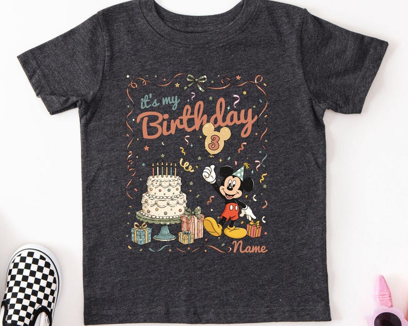 Custom Disney Birthday Crew Shirt, Personalized Mickey Friends Balloon Tee, Family Matching Tee, Disney Birthday Girl Boy Tee image 3