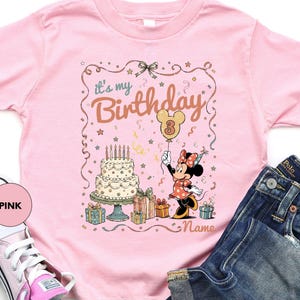 Custom Disney Birthday Crew Shirt, Personalized Mickey Friends Balloon Tee, Family Matching Tee, Disney Birthday Girl Boy Tee image 2