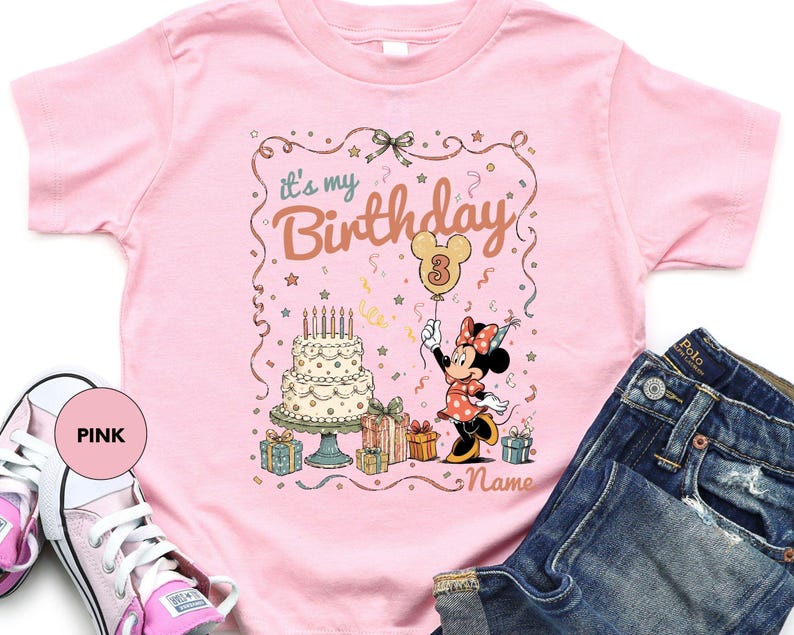 Custom Disney Birthday Crew Shirt, Personalized Mickey Friends Balloon Tee, Family Matching Tee, Disney Birthday Girl Boy Tee image 2
