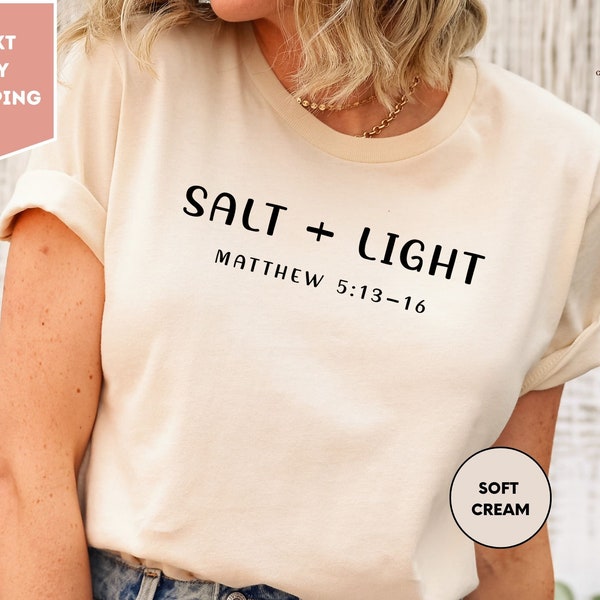 Salt+Light T-shirt, Christian Shirt, Christian Apparel, Faith Bible Salt and Light Tee, Christian ClothinShirt