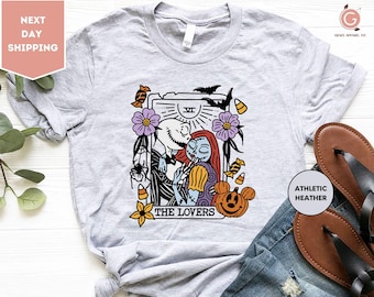 Halloween The Lovers Tee, Halloween Shirt, Jack Skellington and Sally Halloween Shirt, Halloween Couples Shirt