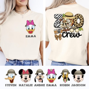 Personalized Mickey And Friends Zoo Crew Shirt, Disney Safari Trip Tee, Animal Kingdom Shirt, Safari Vacation Shirt, Disneyland T-Shirt image 1