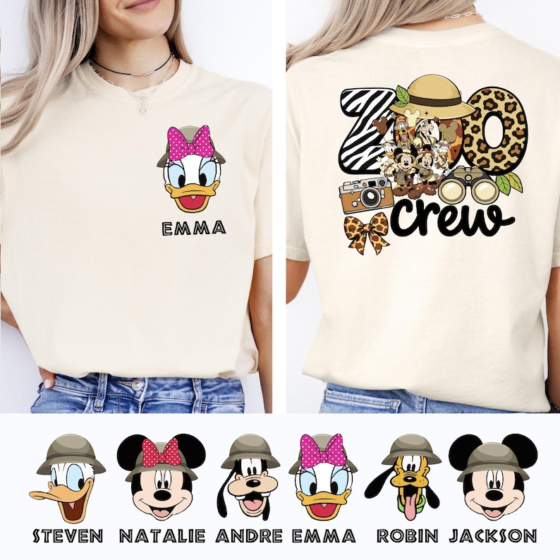 Personalized Mickey And Friends Zoo Crew Shirt, Disney Safari Trip Tee, Animal Kingdom Shirt, Safari Vacation Shirt, Disneyland T-Shirt image 1