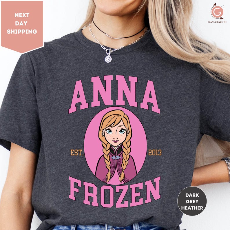 Frozen Anna Elsa Comfort Colors Shirt, Disney Frozen Tee, Anna Elsa Back Print Shirt, Kids Frozen Outfit, Family Disney Shirt imagem 3