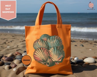 Seashell Ocean Tote Bag, Ocean Aesthetic Tote, Bachelorette Bag, Wedding Party Bag, Beach Tote Bag