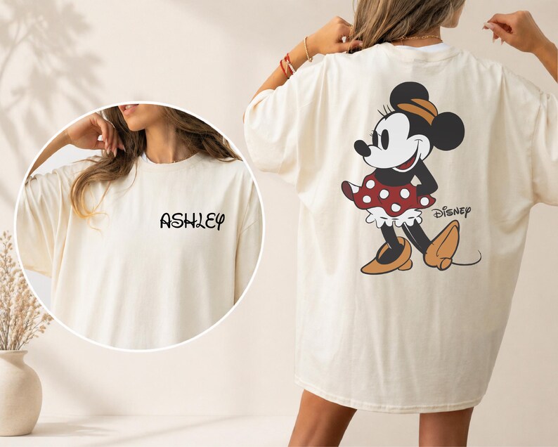 Personalized Minnie Mouse T-Shirt, Vintage Minnie Tee, Custom Disney Trip Shirt, Family Vacation Tee, Disneyland Girl Trip Shirt Bild 3