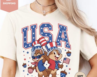 Disney USA Shirt, Chip and Dale 4th of July T-Shirt, Disney Independence Day Shirt, Disneyworld American Flag Shirt, Chip Fourth of July Tee
