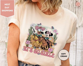 Disney Let's Go Girls Shirt, Minnie Tee, Minnie and Daisy Shirt, Retro Western Country,Disney Shirt, Disneyland Trip Gift