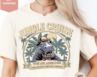 Disney Adventureland Jungle Cruise shirt, shirt Disney nijlpaarden, WDW Disneyland familie-uitstapje 2025 shirt, Disneyworld Riverboat Cruise shirt