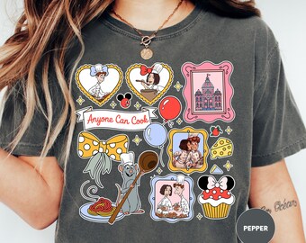 Comfort Colors Coquette Bow Disney Ratatouille Little Chef Remy Shirt, Anyone Can Cook Remy Girly Shirt, Disney Ratatouille Paris Shirt