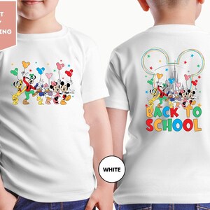 Double Side Disney Back To School Shirt, Mickey and Friends Back To School Tee, Kids Disney School Tee, Disney World First Day of School Tee