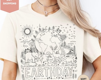 Earth Day Everyday Shirt, Save The Earth Animals Graphics Tee, Environmental Shirt, Recycle Shirt, Save The Planet Shirt, Climate Change Tee