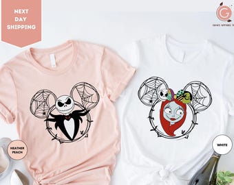Disneyland Jack and Sally Shirt For Family, Nightmare Before Shirt , Halloween Couple Shirt , Disney Halloween Shirt, Disneyland Halloween