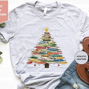 Merry Fishmas Shirt, Fisher Christmas Shirt, Christmas Shirt, Fish Christmas Tree Shirt, Christmas Tree Shirt, Christmas Gifts For Fisherman