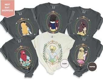 Comfort Colors Coquette Bow Disney Princess Shirt, Cinderella Rapunzel Elsa Anna WDW Disneyland Girls Trip Shirt, Princess Birthday Girl Tee