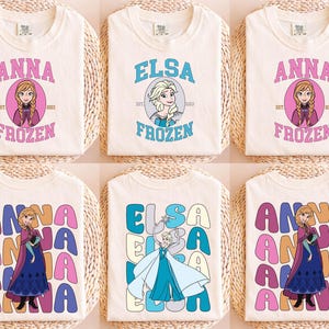 Frozen Anna Elsa Comfort Colors Shirt, Disney Frozen Tee, Anna Elsa Back Print Shirt, Kids Frozen Outfit, Family Disney Shirt imagem 1