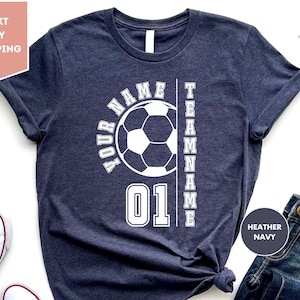 Custom Soccer Shirt, Personalized Soccer Gifts, Soccer Team Gifts, Player Name TShirt, Matching Shirts