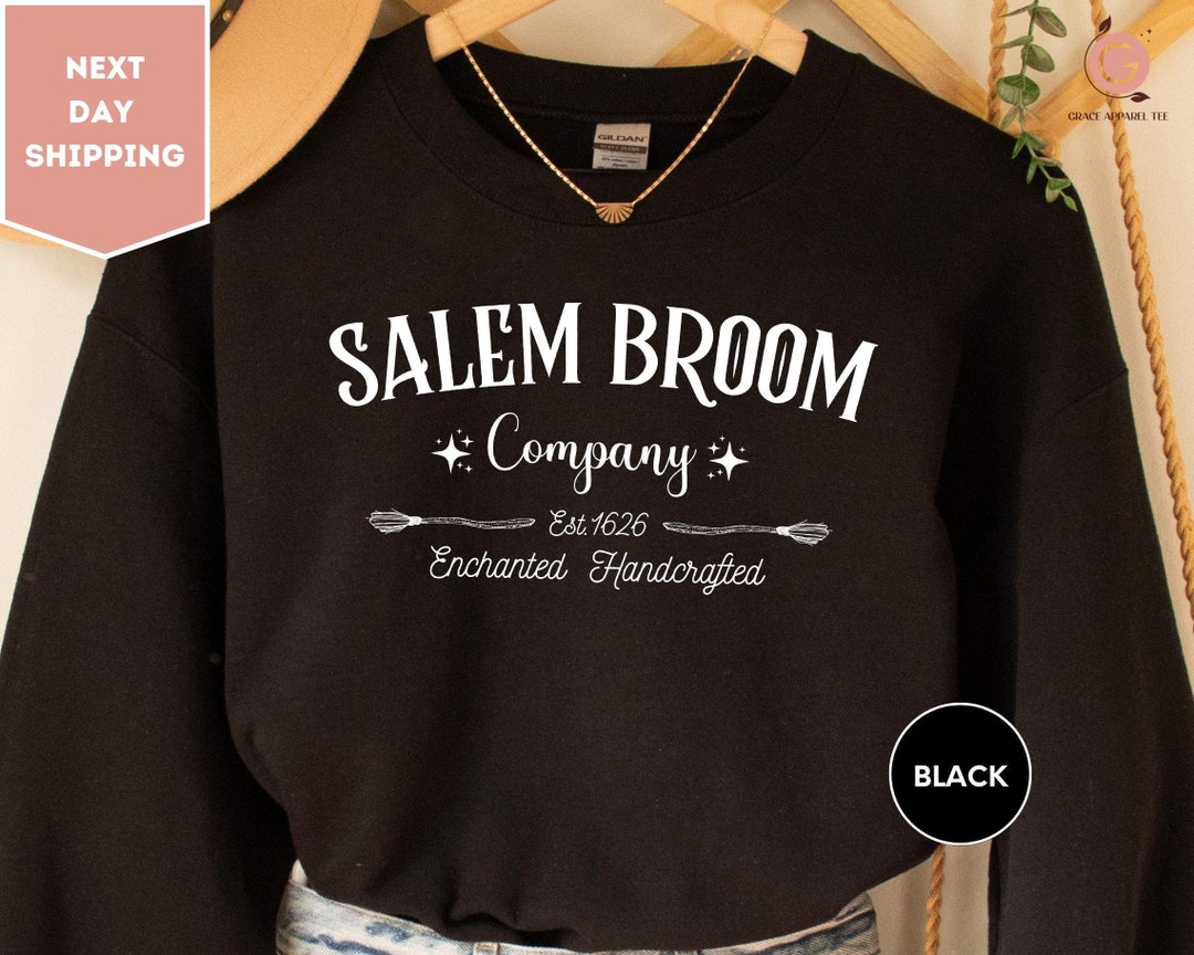 Salem Broom Company Sweatshirt Witch Sweatshirt Salem Broom Etsy