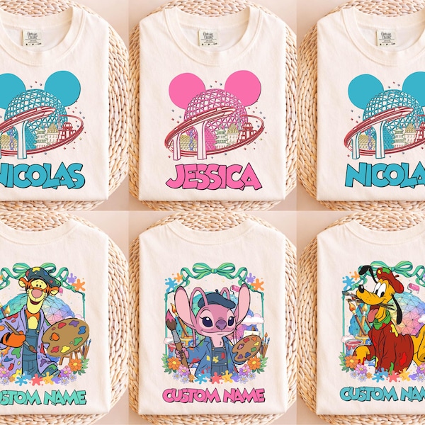 Personalized Epcot International Festival of the Arts shirt, Mickey & friends Figment Orange Bird Epcot Family Matching Shirts