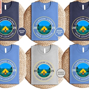 Chemise de camp personnalisée, Chemise de camp assortie, Cadeau pour un ami du camping, Chemise de camp d&#39;été, Chemise de camping, Chemise de camping familial, Chemise de camp personnalisée