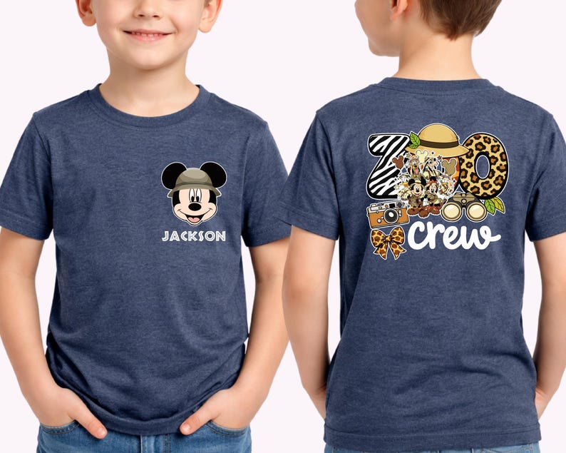 Personalized Mickey And Friends Zoo Crew Shirt, Disney Safari Trip Tee, Animal Kingdom Shirt, Safari Vacation Shirt, Disneyland T-Shirt image 3