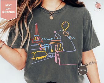 Camiseta de chef de Ratatouille de Disney, Camiseta Ratatouille de Comfort Colors, Pequeño chef Remy, Camiseta Remy Disney París, Chef de Ratatouille de Disney