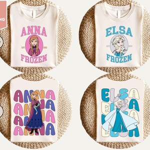 Frozen Anna Elsa Comfort Colors Shirt, Disney Frozen Tee, Anna Elsa Back Print Shirt, Kids Frozen Outfit, Family Disney Shirt imagem 2