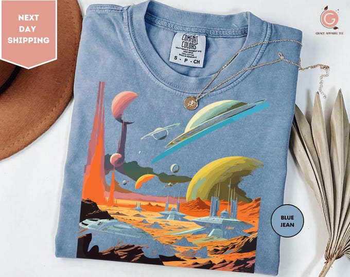 Comfort Colors Space Battle Shirt, Sci-fi Shirt, Galaxy Wars Shirt, Cosmic Fighter Shirt, Astronomy Shirt, Galaxy T-Shirt, Geeky Gift Shirt