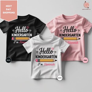 Personalized Kindergarten Shirt, Hello Kindergarten Shirt, First Day Of School Shirt, Personalized Name Shirt, Custom Back To School Shirt