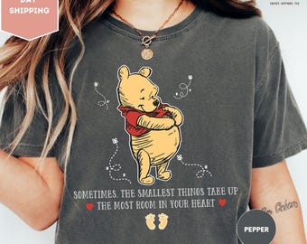 Comfort Colors Disney Pregnancy Shirt, New Mom Shirt, Pooh Mom Shirt, Pregnancy Announcement Shirt, Gift For Pregnant, Cute Maternity Shirt