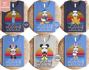 Mickey and Friends Disney Star Wars Cosplay Shirts, Disney Family Star Wars Shirt, Disney Trip Shirts, Disneyland Shirts, Disney Family Tee