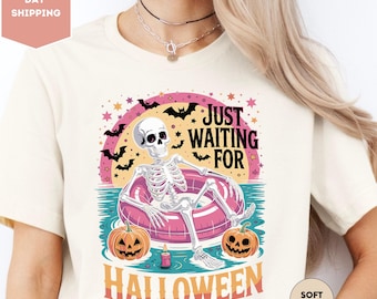 Just Waiting For Halloween Shirt, Summerween Shirt, Halloween Shirt, Funny Halloween Shirt, Halloween Party Shirt, Summer Halloween Shirt