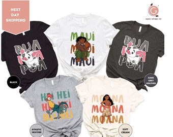 Disney Moana Hei Hei Pua Maui Matching Kids Shirt, Princess Moana Toddler Shirt, Moana Tee, Disney Family Trip Shirt, Disney Moana T-Shirt