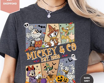 Mickey Co. Est. 1928 Halloween Shirt, Mickey and Minnie Halloween Shirt, Vintage Disneyworld Halloween Shirt, Mickey Not So Scary Shirt