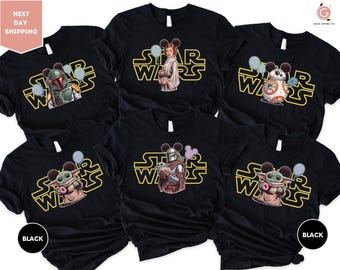 Star Wars Shirt, Star Wars Mickey Shirt, Disney Mickey Ears Shirt, Star Wars Character Shirt, Disney Matching Shirt, Disney Group Shirt