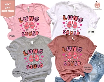 Floral Lung Squad T-Shirt, Lung Cancer Awareness Tee, Medical Student Gift, Lung Cancer Survivor Gift Tee, Pulmonology Nurse Floral T-Shirt