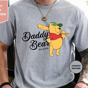 Gepersonaliseerde papa beer Winnie de Poeh T-shirt, Winnie de Poeh shirt papa, cadeau voor vader Pooh, grappig shirt papa, shirt vaderdagcadeau, shirt vaderdagcadeau