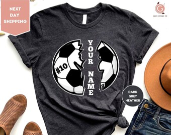 Personalized Soccer Player Shirt, Soccer Ball Name T shirt, Custom Soccer Player Sweatshirt, Custom Soccer Ball ,Soccer Lover TShirt