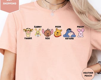 Winnie the Pooh and Friends Shirt, Vintage Tigger Piglet Eeyore Shirt, Cute Disney Pooh Bear Shirt, Family Trip Shirt, Disneyland Trip Shirt