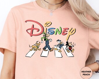 Retro Disney Mickey and Friends Crossing the Road Shirt, Vintage Goofy Pluto Donald Mickey Tee, Vintage Disneyworld Shirt, Disney Tee
