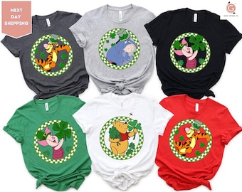 Winnie The Pooh St Patrick's Day Shirt, Winnie The Pooh Bear Lucky Shirt, Disney Winnie The Pooh Shamrock Shirt, Pooh Bear Irish Day Shirt