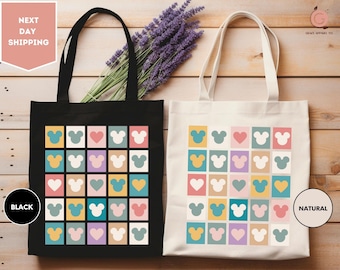 Mickey Mouse Ears Watercolor Tote Bag, Happiest Place On Earth Tote Bag, WDW Colorful Tote Bag, Magic Kingdom Tote Bag,Mickey Mouse Tote Bag