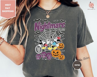 Comfort Colors Disney Halloween Nightmare Shirt, Mickey and Minnie Halloween Shirt, Disney Halloween Shirt, Disney Family Halloween Shirt