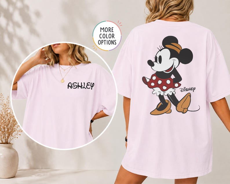 Personalized Minnie Mouse T-Shirt, Vintage Minnie Tee, Custom Disney Trip Shirt, Family Vacation Tee, Disneyland Girl Trip Shirt Bild 1