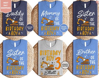 Family Construction Birthday Boy Shirt, Excavator Birthday Party Shirt, Matching Family Birthday Shirts, Boys Construction Birthday Shirt
