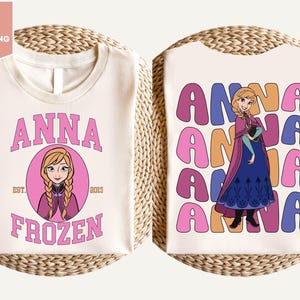 Frozen Anna Elsa Comfort Colors Shirt, Disney Frozen Tee, Anna Elsa Back Print Shirt, Kids Frozen Outfit, Family Disney Shirt imagem 5